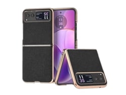 Black26-27 Nano Electroplating Leather + Pc Litchi Texture Phone Case For Motorola Razr 40