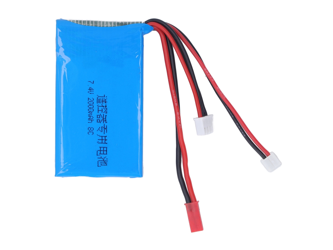 Ymsl Batería Rc De Litio 2s 7.4v 2000mah Con Protección De Circuito Ligera Para Transmisores Spektrum Dx6e Dx6 Dx8 Hxl