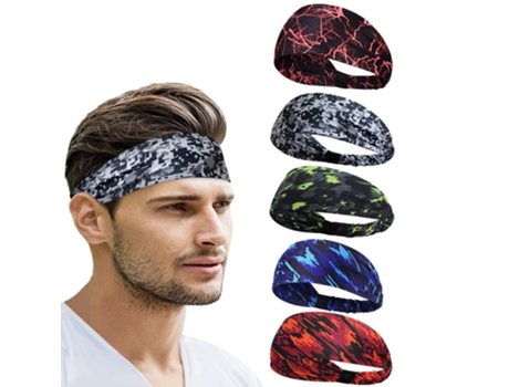 Diademas Deportivas Para Hombres Y Mujeres (Paquete De 5), Bandas Para El Sudor Que Absorben La Humedad, Bandas Elásticas Antideslizantes Para El S...
