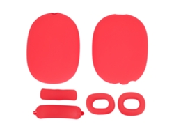 Kit De Funda Protectora De Silicona Para Auriculares Supraaurales Ios Con Almohadillas Acolchadas - Rojo