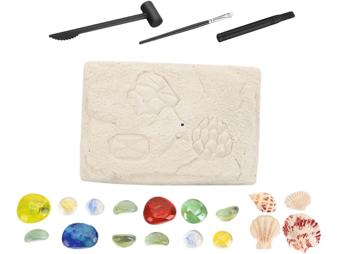 Juego de excavación arqueológica con piedras preciosas para niños, kit educativo de tamaño mediano con manual de instrucciones CHABERLU