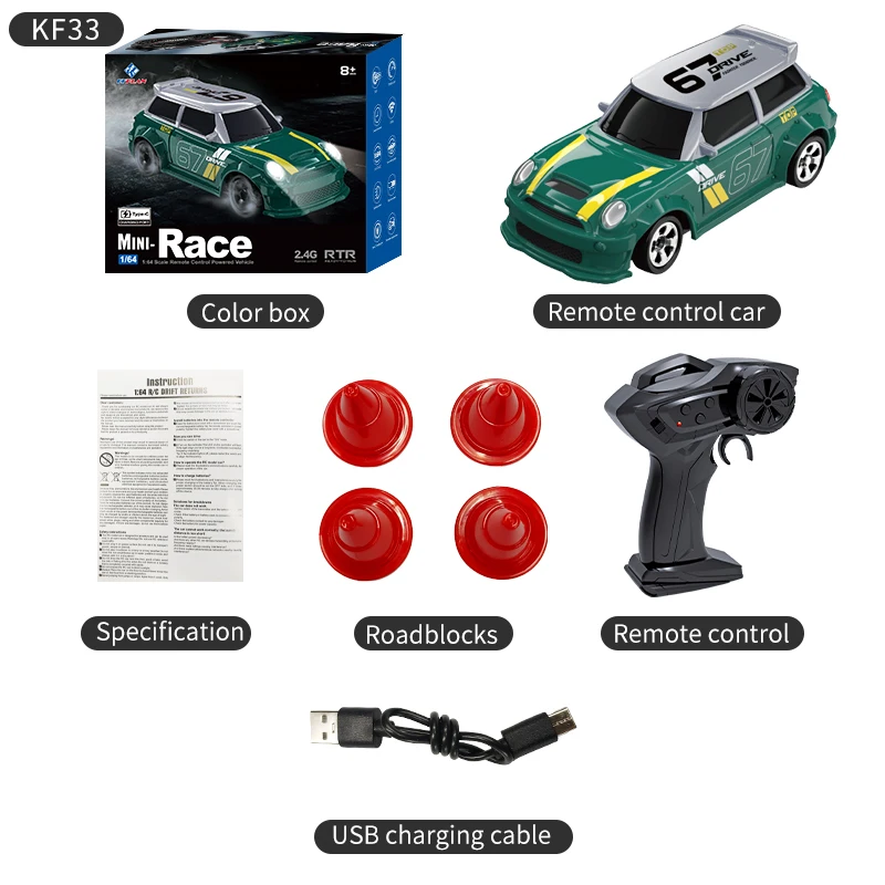 (verde) Coche De Derrape 4x4 A Escala 1:64 | Apto Para Jugar En Interiores Y Exteriores