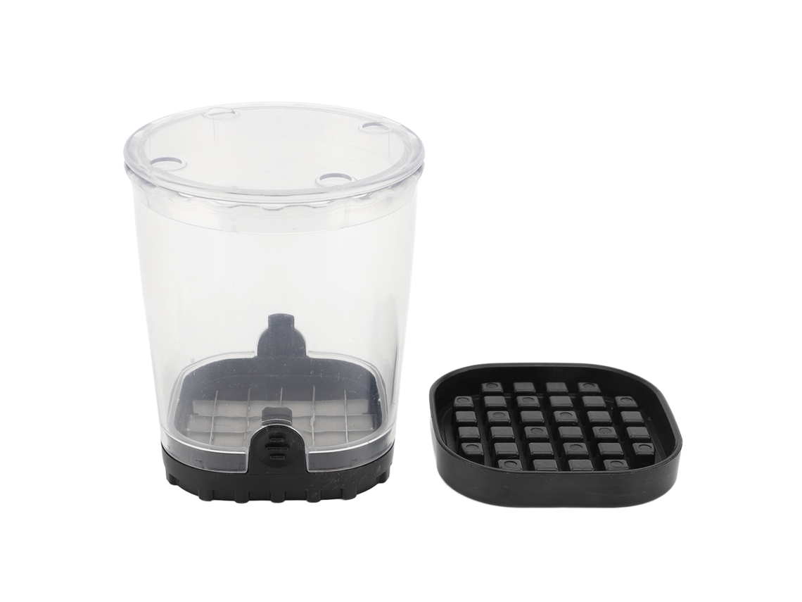 Bol para picar frutas y verduras de acero inoxidable, desmontable (sin marca), para uso en la cocina.