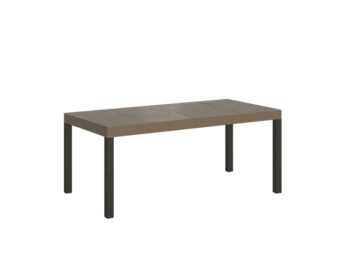 Mesa extensible Everyday Premium 90/246x90 cm en gris tórtola con patas antracita Itamoby
