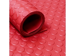 Alfombra de goma en rollo Rojo - Tacos 3mm - 120cm de ancho