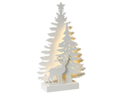 Árboles de Navidad LED Beliani Feman con decoración de renos en MDF blanco 21x7x36