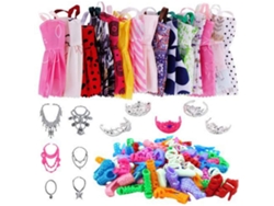 Conjunto De 46 Piezas De Ropa Y Accesorios Para Muñecas: Un Regalo Moderno Y Seguro Para Niñas.