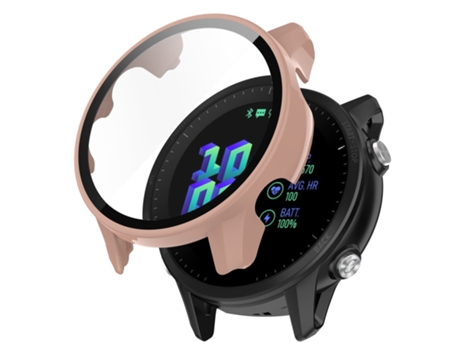 Estuche para reloj Garmin Forerunner de 955 piezas de cuerpo completo con película templada (rosa cereza)