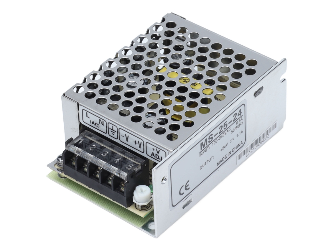 Fuente De Alimentación Conmutada De Aleación De Aluminio De 25 W Y 24 V Cc Para Pantallas Led, Cámaras E Impresoras 3d (ms-25-24)