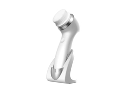 Cepillo de limpieza facial recargable IPX 7 resistente al agua con 3 cabezales para exfoliación y masaje (plata) Bestvite