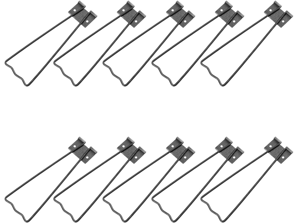 Juego de 10 soportes de hierro negro para marcos de fotos, ángulo ajustable, antideslizantes, 30 cm, ideales para GOKOCO.