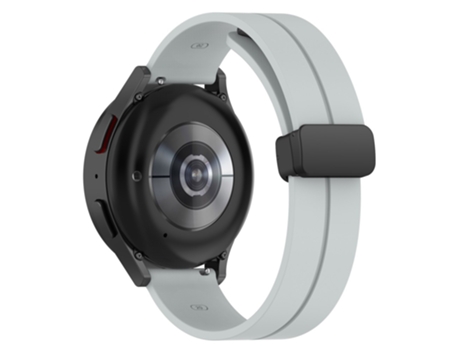 Correa de Silicona hebilla magnética para Samsung Galaxy Watch 5 40mm/44mm/Watch4 40mm/44mm/Huawei Watch GT 3 42mm/Garmin Venu2 Plus - gris claro