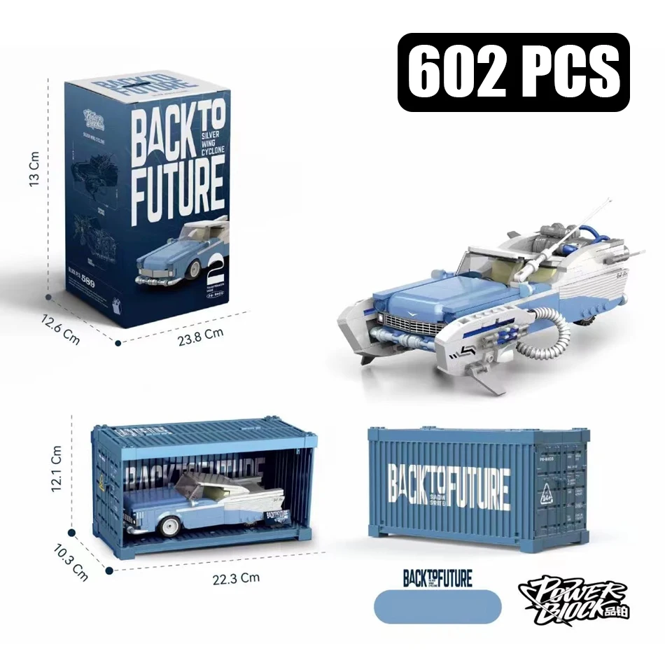 (602 Piezas) Regreso Al Futuro - Bloques De Construcción De Autos Retro - Caja De Presentación - Regalo Para Niños Y Adultos