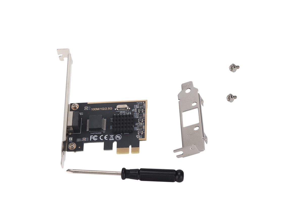 Placa De Rede Fio Pcie 2.5gbps Adaptador De Rede Gigabit Para Desktop Com Chip Original E Porta Rj45