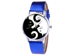Reloj De Pulsera Unisex Casual Con Movimiento De Cuarzo Y Correa De Pu Azul