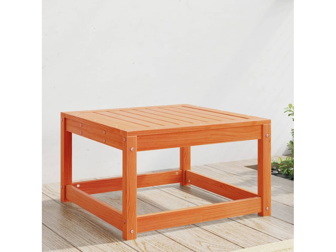 Reposapiés de jardín de madera maciza de pino DKD Home Decor en marrón miel