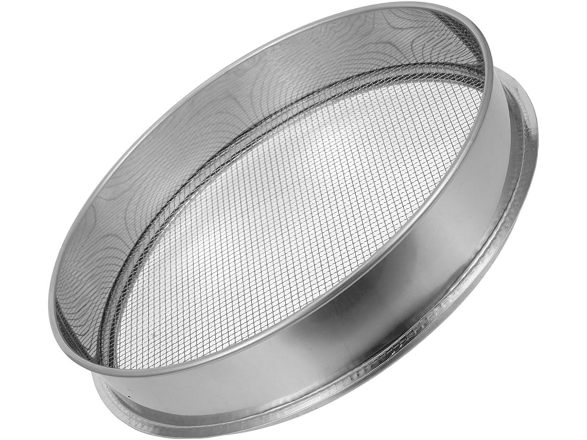 Tamiz portátil de acero inoxidable, 4 mm, para uso en jardinería | Sin marca