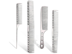 Peine de aluminio espacial, 4 peines metálicos para cabello largo y corto