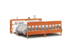Maison Exclusive - Cama Sin Colchón Madera Maciza De Pino Marrón Cera 180x200 Cm