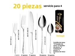 (plata) Juego De Cubiertos De Acero Inoxidable De 20 Piezas, Que Incluye Cuchillo, Tenedor Y Cuchara.