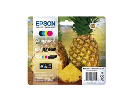 Paquete de 4 Cartuchos de Tinta Originales Epson 604XL/604