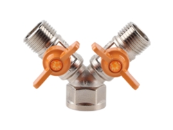 Adaptador de válvula de bola hembra G1/2 de latón tipo Y con doble salida para sistema de riego automático