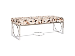 Descalzadora Piel Acero Rombos Camel 122x41x44cm