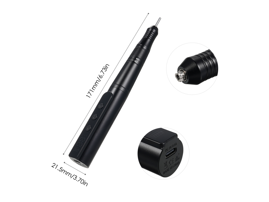Kit De Broca Elétrica Para Unhas 35000 Rpm Com 6 Brocas E Cintas Abrasivas Recarregável Para Uso Em Casa E Salão