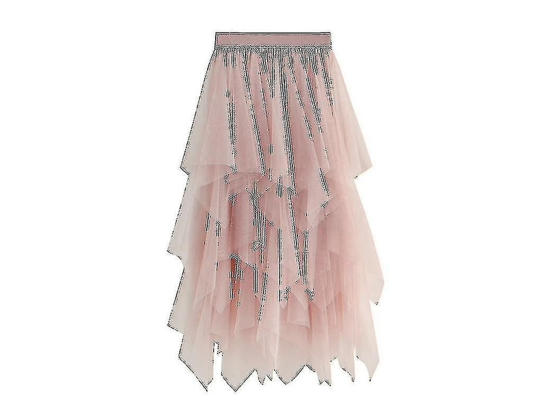 Falda Larga De Tul Y Malla Para Mujer Con Cintura Elástica, Estilo Fresco Y Dulce, Ajustable De 60 A 100 Cm jxsm8063