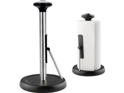 Soporte De Mesa Negro Para Toallas De Papel, Base Reforzada, Acero Inoxidable, Compatible Con La Mayoría De Los Rollos.