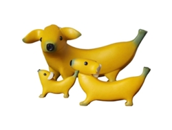 Escultura De Perro Banana, Juego De 3 Piezas Con Tres Cabezas Para Decoración.