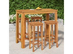 Conjunto de bar de jardín de 5 piezas en madera maciza de acacia DKD Home Decor