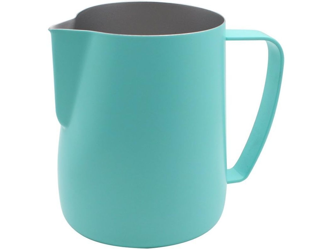 Jarra Aireadora De Acero Inoxidable Linjou Para Café, Latte Y Leche, 600 Ml, Color Verde.
