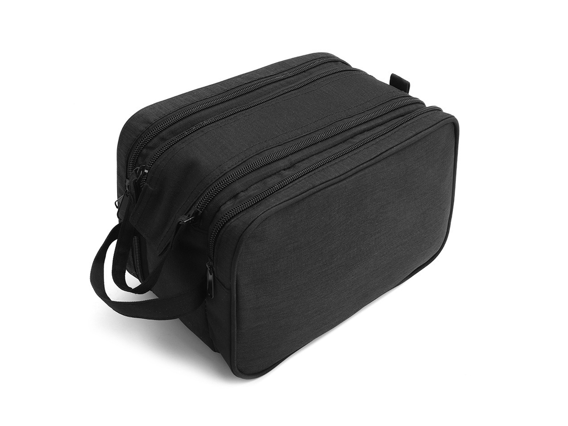 HYMNORA Neceser de nailon resistente para hombre y mujer, diseño único con doble cremallera y bolsillos de malla, ideal para viajes. Aprobado por la TSA (24,4