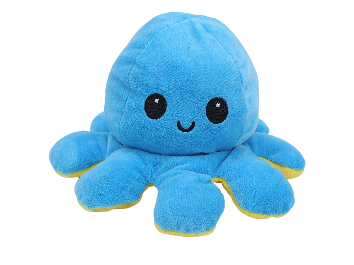 2026-juguete De Peluche Animal Reversible Suave Cute Para Niños Muñeco Doble Cara Regalo Niño (amarillo Azul)