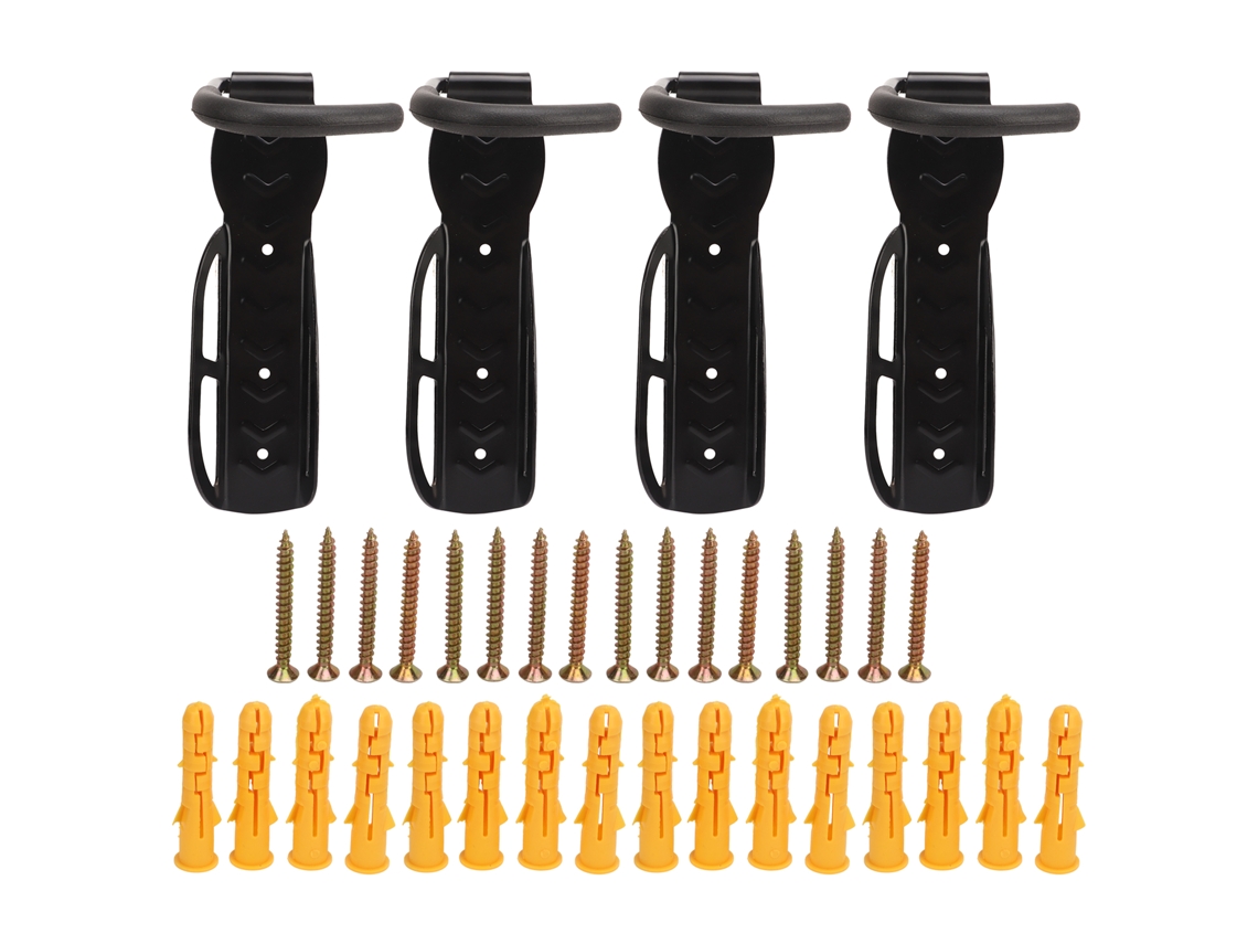 Gancho Vertical De Acero Para Bicicletas Con Soporte De Hasta 30 Kg, 4 Piezas Para Pared, Garaje O Cobertizo.