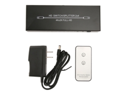 Divisor Hdmi 2x4 4kx2k 60hz, Conmutador Hdmi Con Control Remoto, Enchufe Estadounidense 100-240v