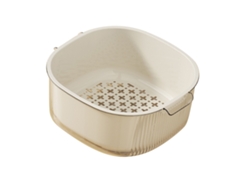 Tigela De Coador De Duas Camadas Em Plástico Espessado Multifuncional Para Lavar Frutas E Legumes Na Cozinha