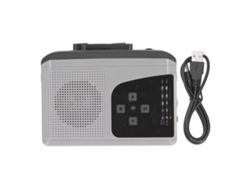 Reproductor De Casetes Portátil Con Radio Am/fm, Convertidor De Casete A Mp3, Altavoz Y Micrófono, Funciona Con Pilas Aa O Alimentación Usb.
