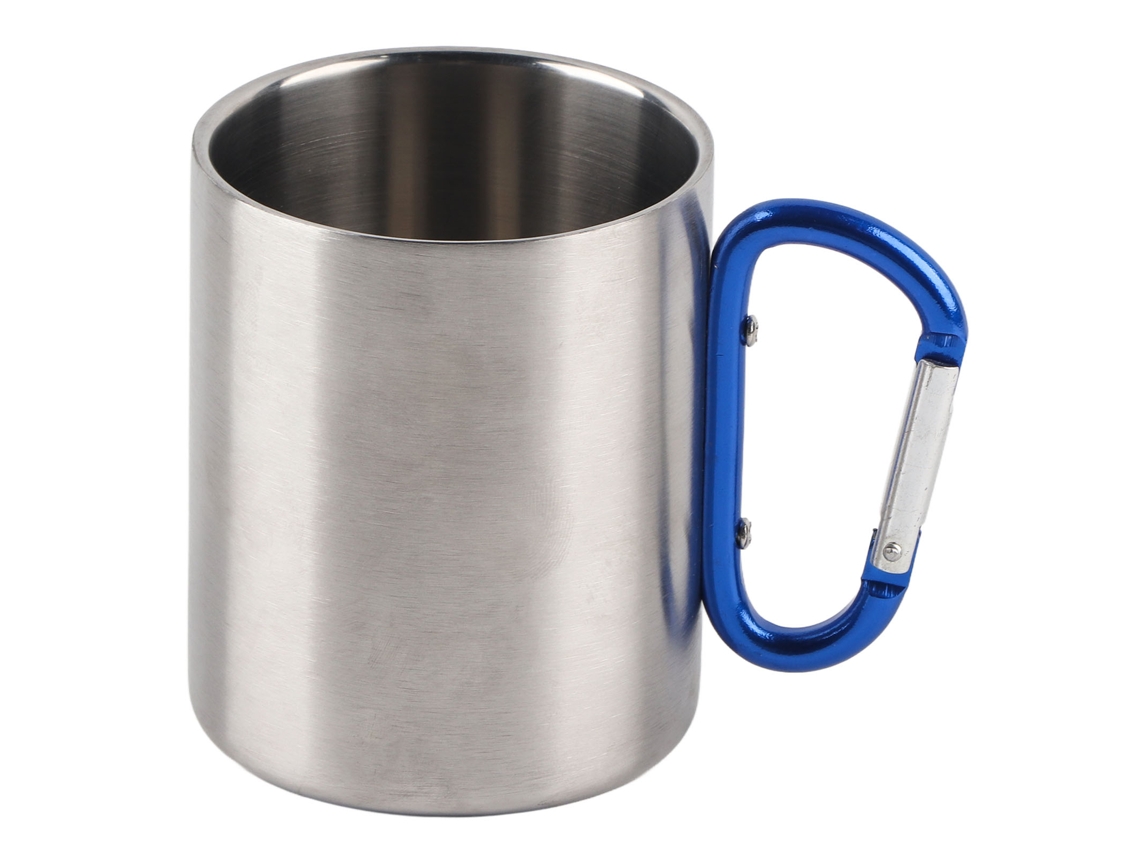 Taza De Acero Inoxidable De Doble Pared De 360 Ml Con Asa Cómoda Para Acampar Y Viajar.