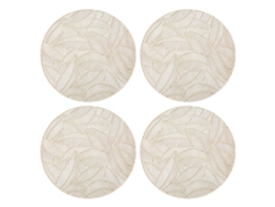 Juego de 4 manteles individuales de PVC antideslizantes, lavables y resistentes al calor, dorados. TRUYUETY
