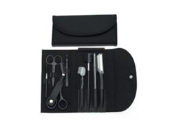 Kit 8 Piezas para Cejas, Tijeras, Lápiz, Brocha, Recortadora, Bolsa de Cuero RNEMITERY