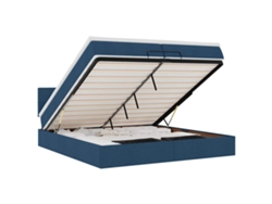 Maison Exclusive - Estructura De Cama Otomana Con Colchón Tela Azul 200x200 Cm