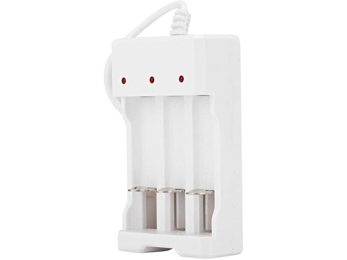 Cargador Portátil Para Pilas Recargables Aa Y Aaa Con 3 Ranuras Y Puerto Usb.