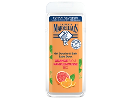 Gel de Baño Y Ducha Extra Suave Naranja Y Pomelo Bio 650 Ml LE PETIT MARSEILLAIS