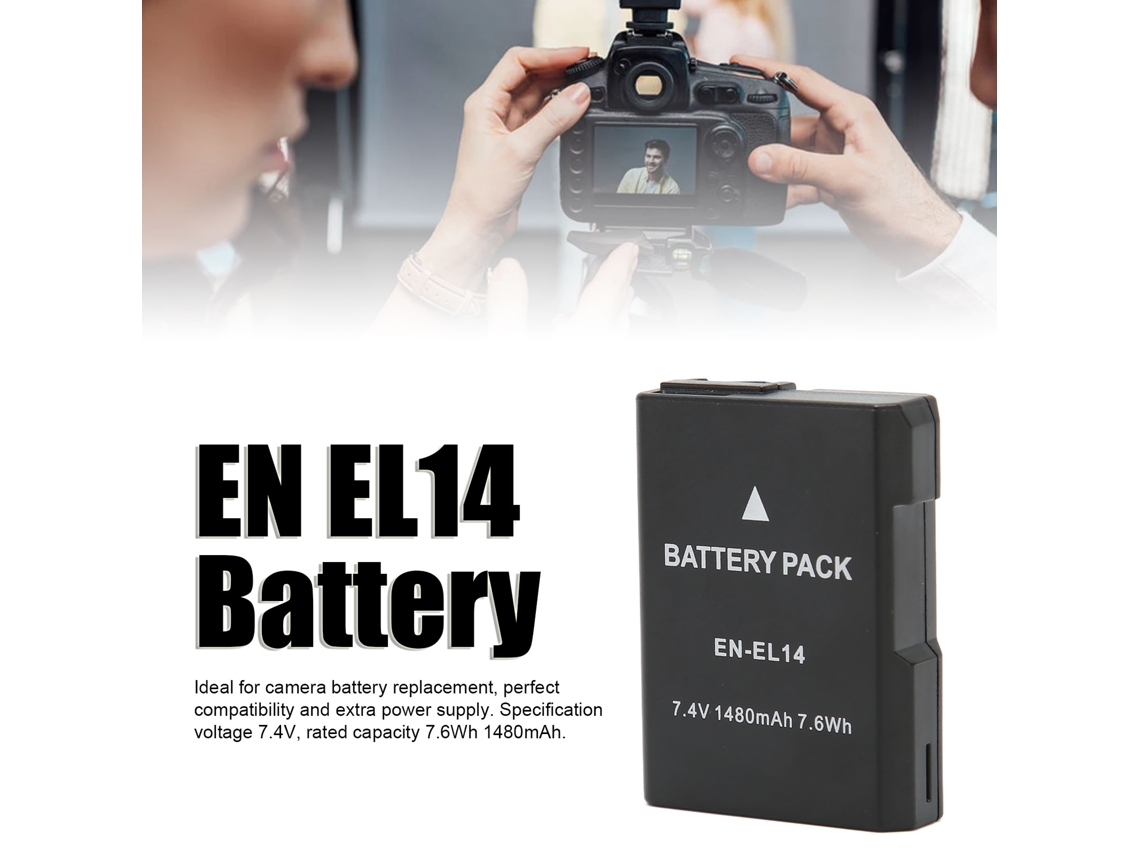 Bateria De Íon De Lítio En El14 1480mah Para Câmeras Nikon D5300 D3200 D5200 D3400 D5600 D3500 D3300 D3100
