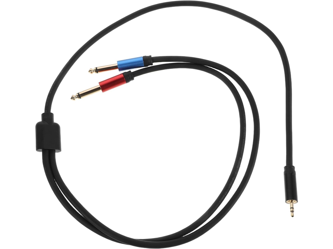 Cable De Extensión De Audio De 1 Metro Con Conector Jack De 3,5 Mm A Doble Conector De 6,5 Mm.