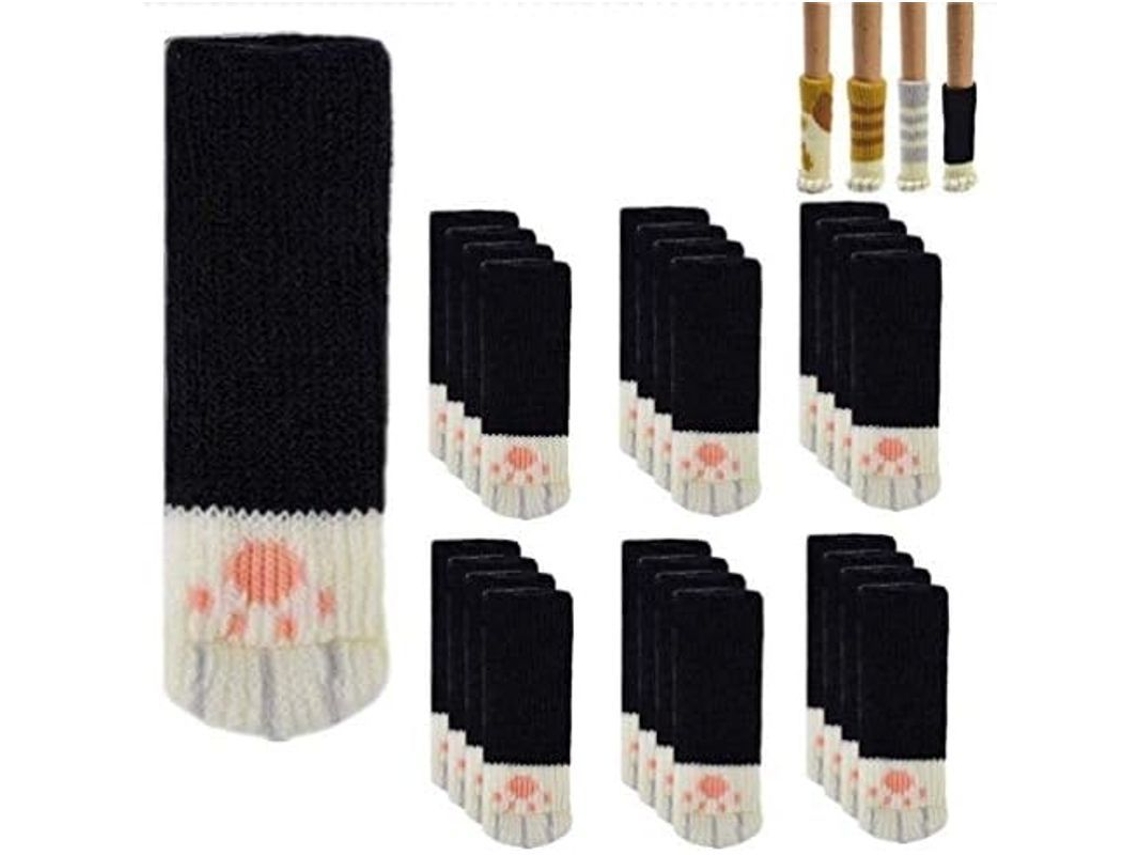24 Protectores Antivuelco Para Sillas Con Forma De Pata De Gato Para Suelos De Madera - Lindos