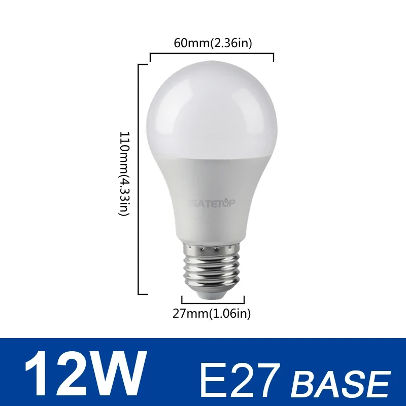 (12w E27, Luz Natural) 6 Bombillas Led, Ac220v, Bajo Consumo, Luz Led Doméstica Para Sala De Estar