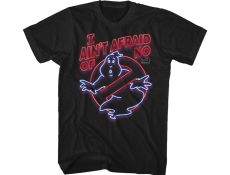 Camiseta Unisexo DEEPSTONE Neon Sign Ghostbusters Negro (S)